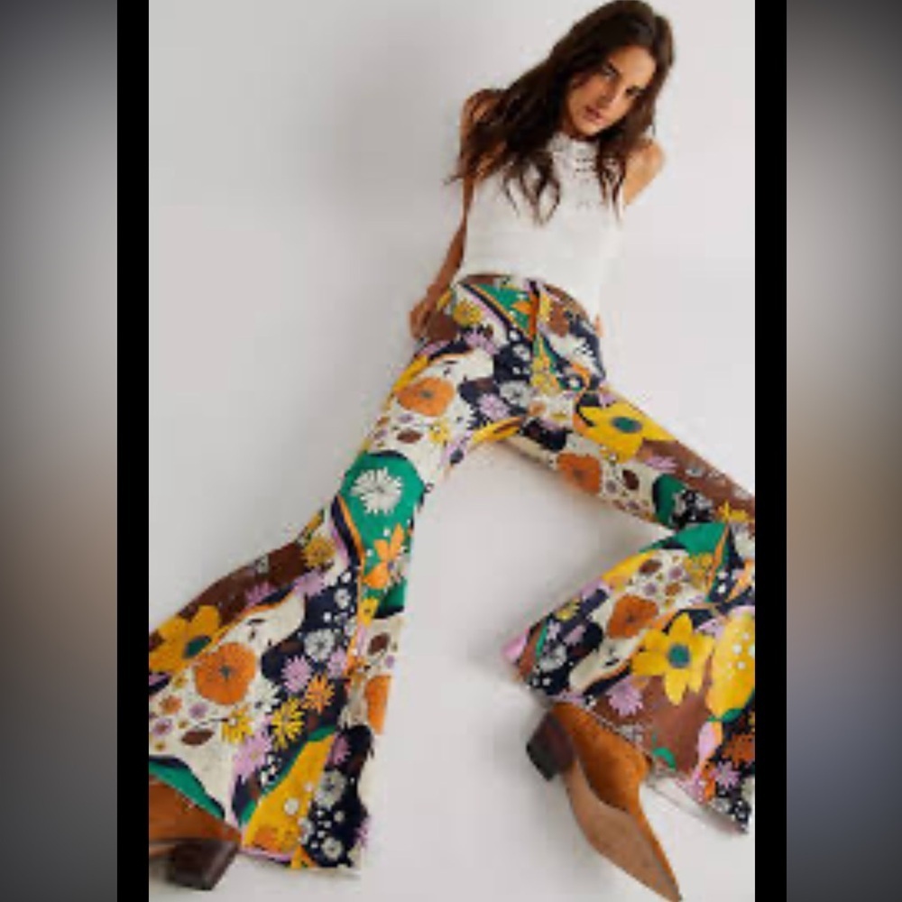 Free people Just float on by jeans in Psychedelic combo size 6 - Picture 2 of 16